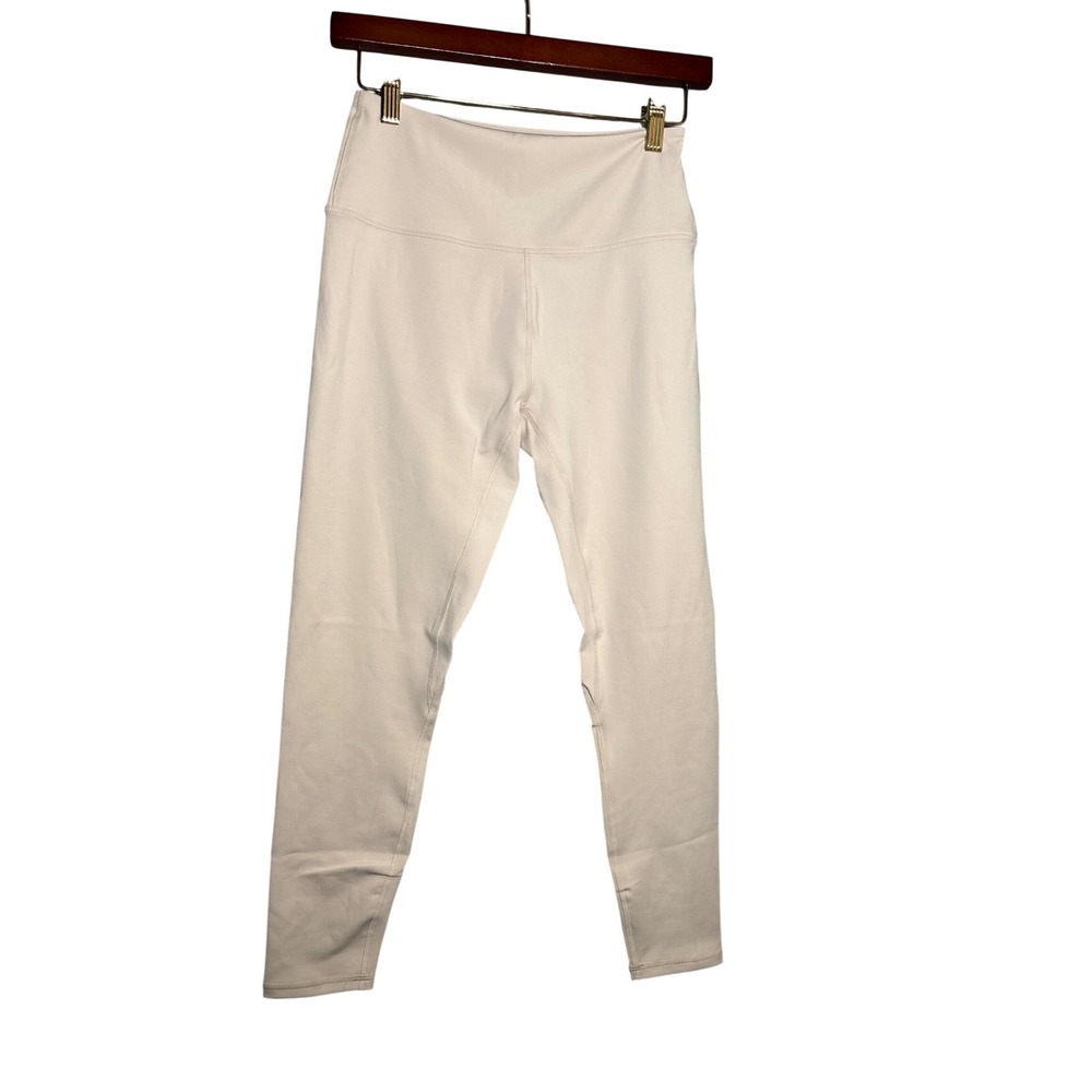 NWT Savvi Womens High Waisted Leggings Off White Athletic Yoga Pants Size M